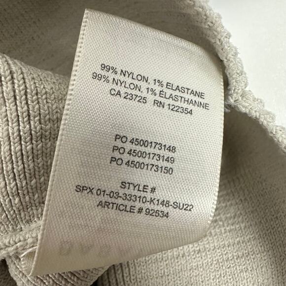 Aritzia Babaton Womens Structured Knit Sleeveless V-Neck Beige Crop Top Small - Picture 5 of 5